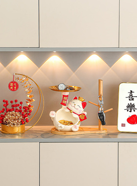速发乔迁新居礼品招饰猫摆件入户玄关客厅电视鞋财家居装柜品搬家