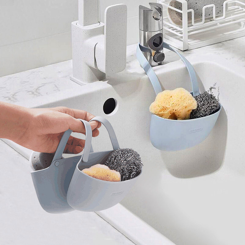 速发厨房水槽沥水篮挂袋小用池小清新置物挂水品收纳架架袋