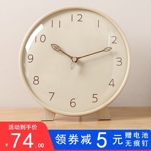 速发客厅钟台钟式钟表摆件创意台钟卧室大号摆钟静音实木时座桌面