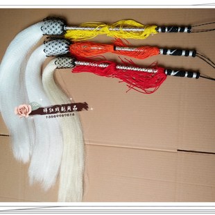 速发尾监拂尘仿子甩马尾拂尘木柄真马太武术戏剧道士舞台演出道具