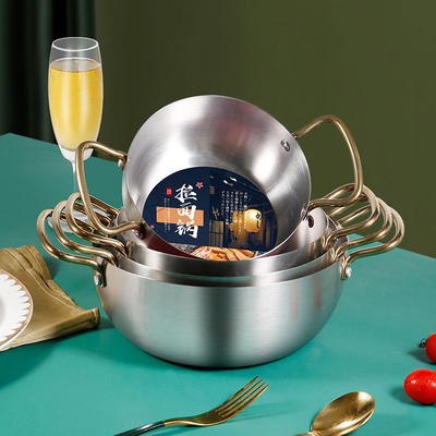 速发韩式不锈钢拉面锅家磁汤锅煮方便面锅用意泡面锅双耳电创炉小