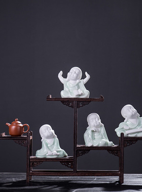 速发砂古架小型实木摆博壶紫件茶道茶壶收纳架工艺品架子中式小和