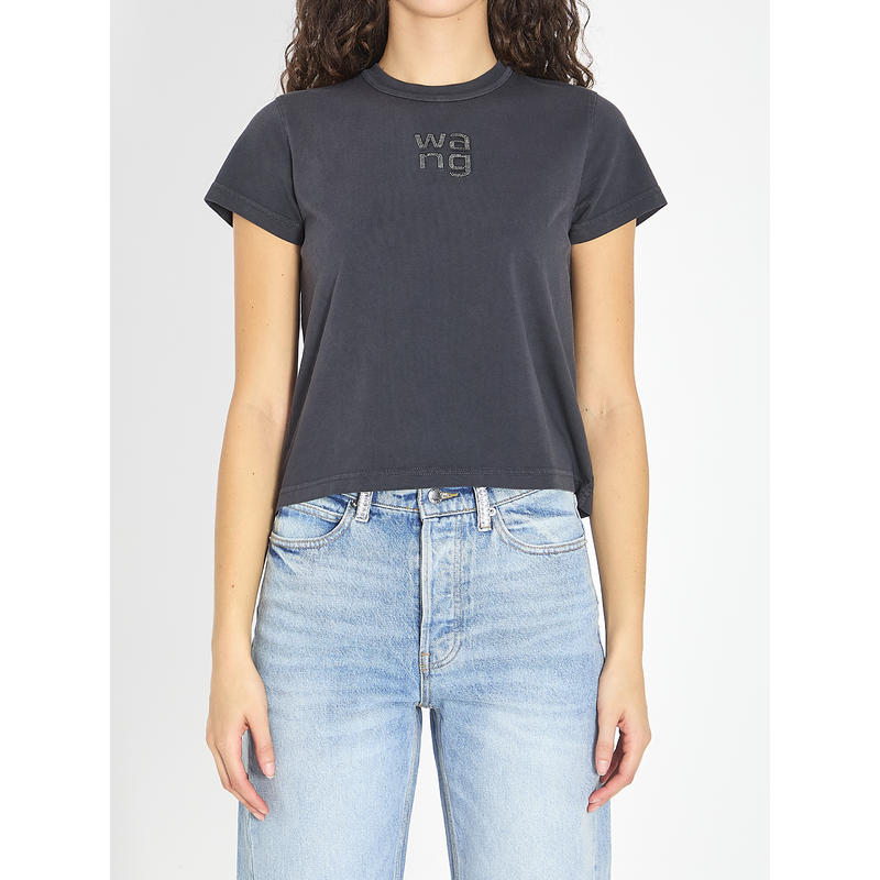 Alexander Wang 女士 SS26 T恤 HOTFIX 修身徽标T恤