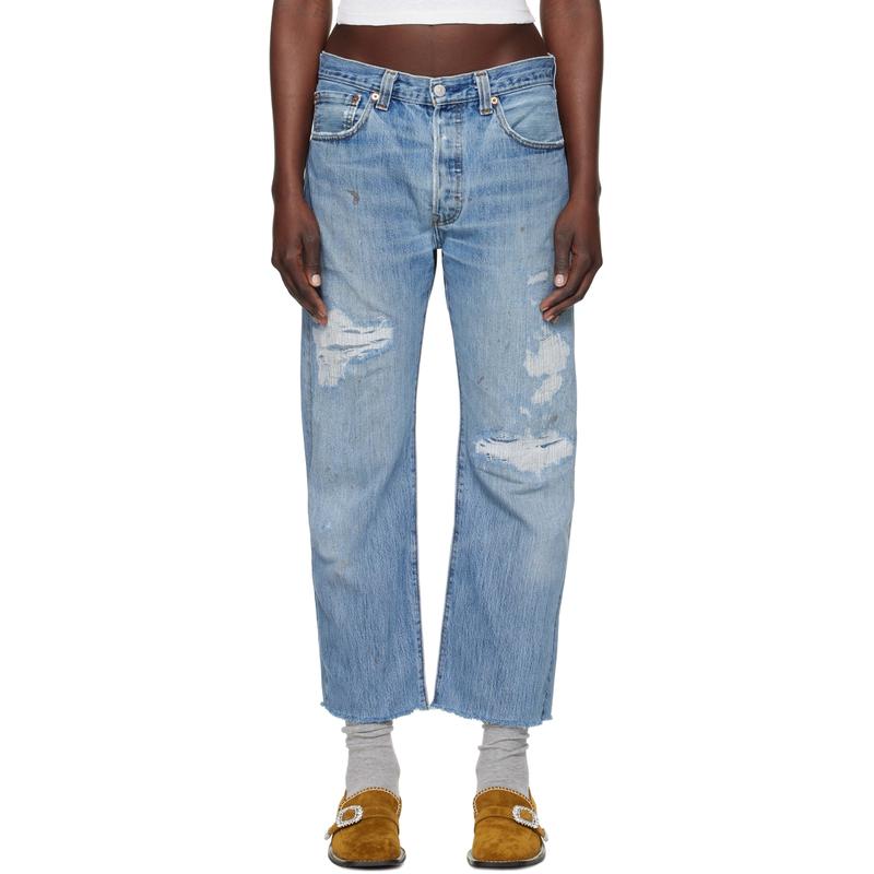 RE/DONE 女士 牛仔长裤 蓝色 Levi's 联名 90s Boyfriend 牛仔裤