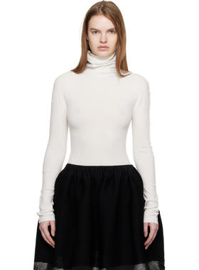 Issey Miyake 女士 上衣 白色 December Cotton Baguette 高领衫