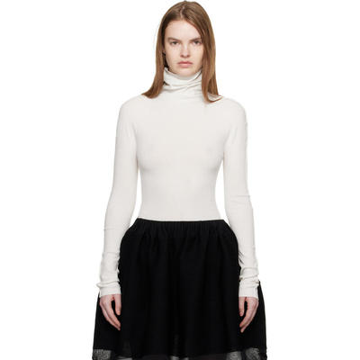 Issey Miyake 女士 上衣 白色 December Cotton Baguette 高领衫