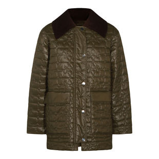 Ganni 女士 26春新品 羽绒服 橄榄绿绿色羽绒夹克