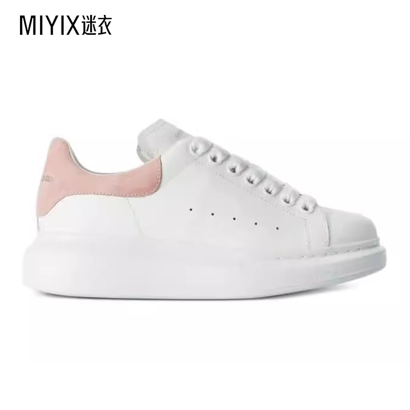 McQ Alexander McQueen 麦昆 女鞋经典粉尾厚底牛皮运动小白鞋