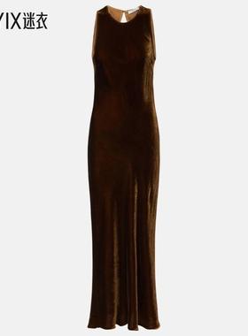 Asceno 女款Valencia 天鹅绒长款连衣裙 迷衣时尚