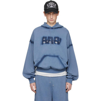 AVAVAV 男士 卫衣 蓝色 Shoulderless Logo 连帽衫