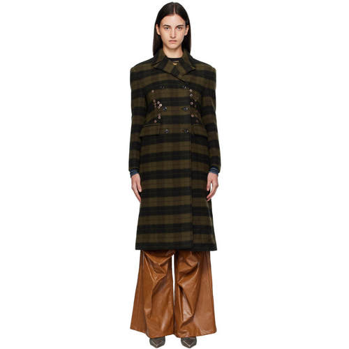 Andersson Bell 女士 大衣 卡其色 Lacie Check Buttons