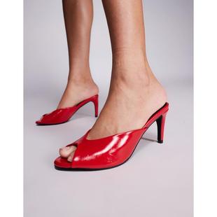 Public Desire 女士 凉鞋 Stessy 高跟鱼嘴红色凉拖