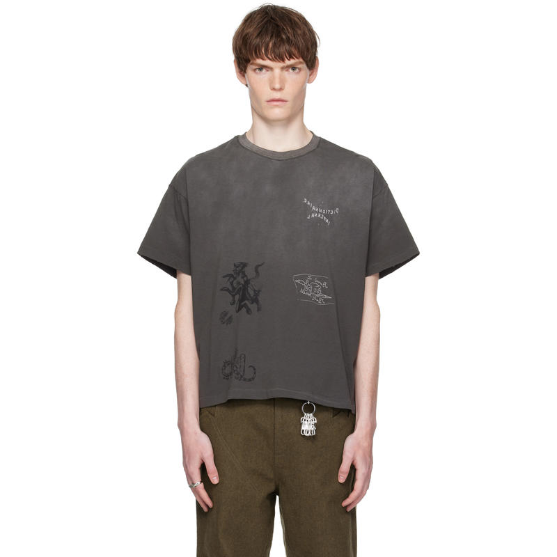 ROCKSTEADY 男士 T恤 灰色 Hell Dictionary T 恤