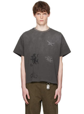 ROCKSTEADY 男士 T恤 灰色 Hell Dictionary T 恤