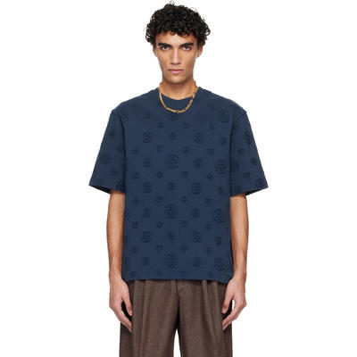 Casablanca 男士 T恤 海军蓝 Applique Monogram Oversized