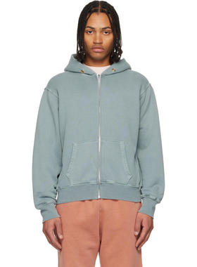 Les Tien 男士 卫衣 蓝色 Heavyweight Zip 连帽衫