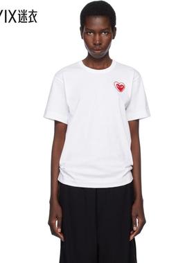 Comme Des Garcons Play川久保龄 女款白色 Metal Stone Emblem R