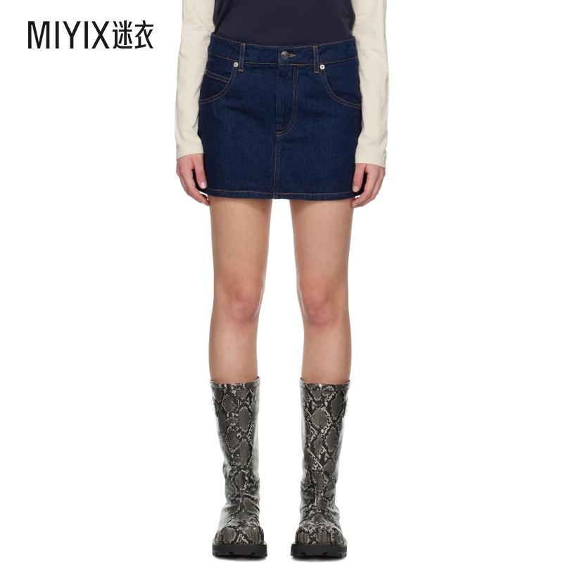 Charles Jeffrey Loverboy 女款海军蓝 Knit Patch 牛仔短裙 迷衣