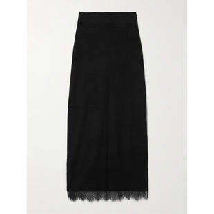 Penelopy Arch4 中长裙 SS26 蕾丝边罗纹有机羊绒中长半身裙 女士