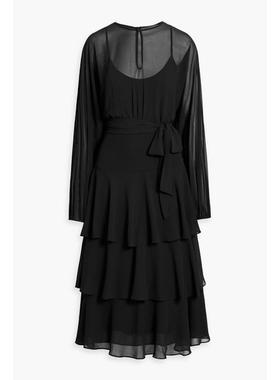 Mikael Aghal 女士 中长连衣裙 层叠雪纺中长连衣裙