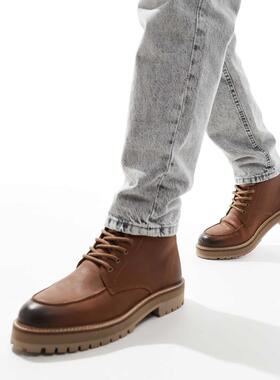 Schuh 男士 靴子 Django 马球褐色牛巴革靴子