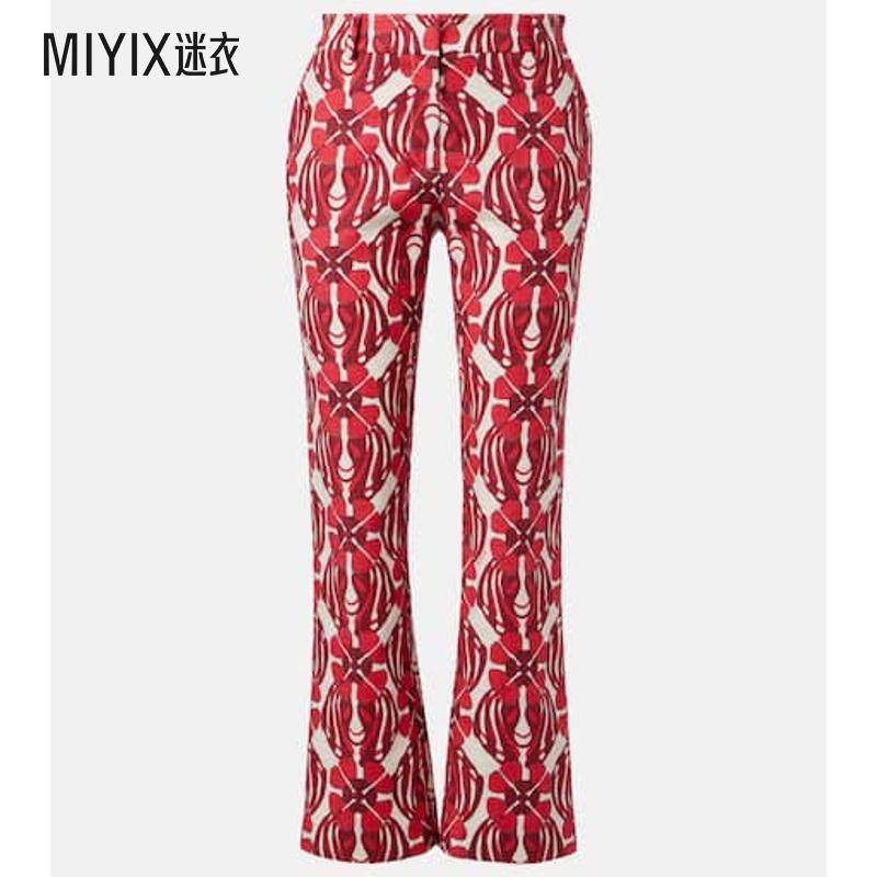 La DoubleJ 女款24/7 印花棉质直筒长裤 迷衣时尚