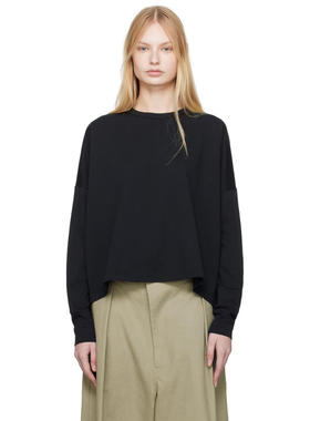 Studio Nicholson 女士 T恤 黑色 Loop 长袖 T 恤