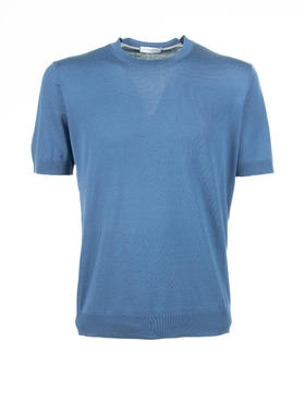 Paolo Pecora 男士 SS24 T恤 浅蓝棉质真丝T恤