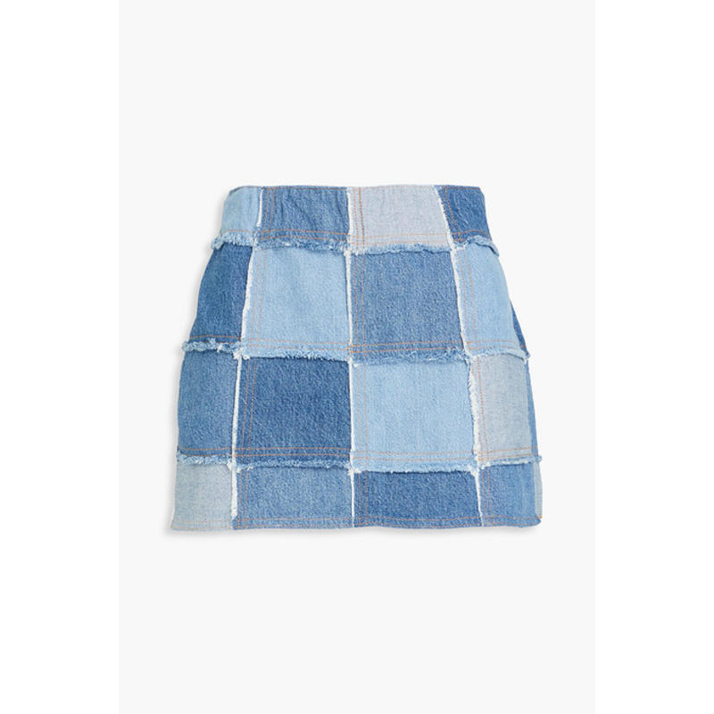 FRAME 女士 迷你裙 70s 拼布牛仔迷你半身裙