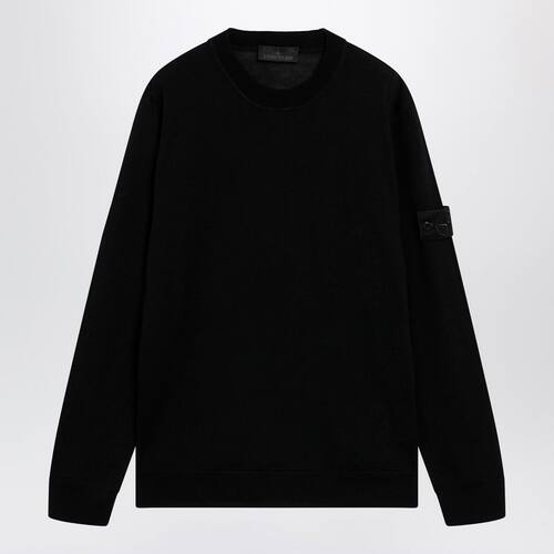 Stone Island 石头岛 男士 FW26 毛衣 黑色羊毛圆领