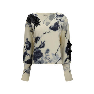 Blumarine 蓝色情人 女士 FW26 毛衣 applied roses 羊毛羊绒