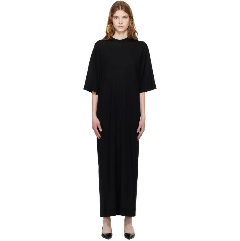 Totême 女士 中长连衣裙 黑色 Knit Tee 连衣裙
