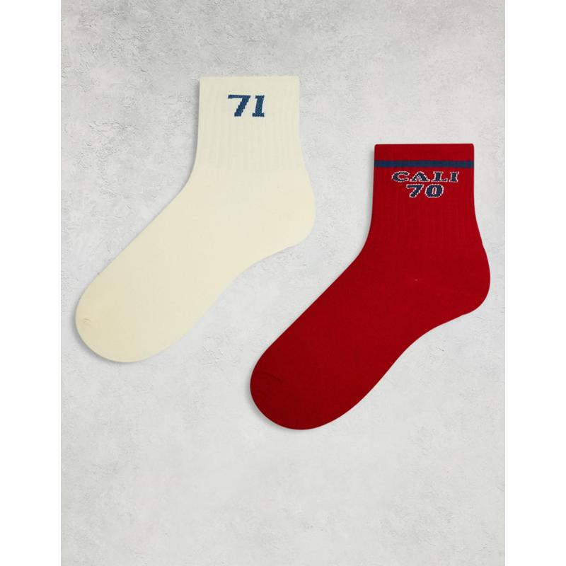 Cotton:on 女士 袜子 crew 棉复古运动袜子(2件套)