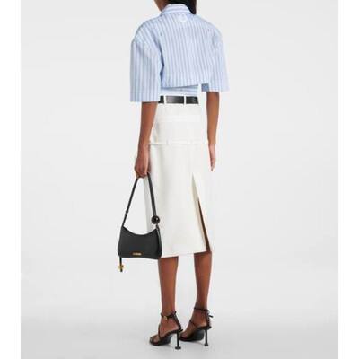 Jacquemus 女士 上衣 La Chemise Courte Bari 条纹棉质衬衫