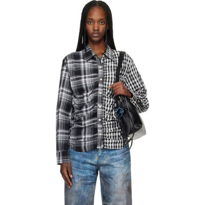 Andersson Bell 女士 衬衫 黑色 Shirred Check