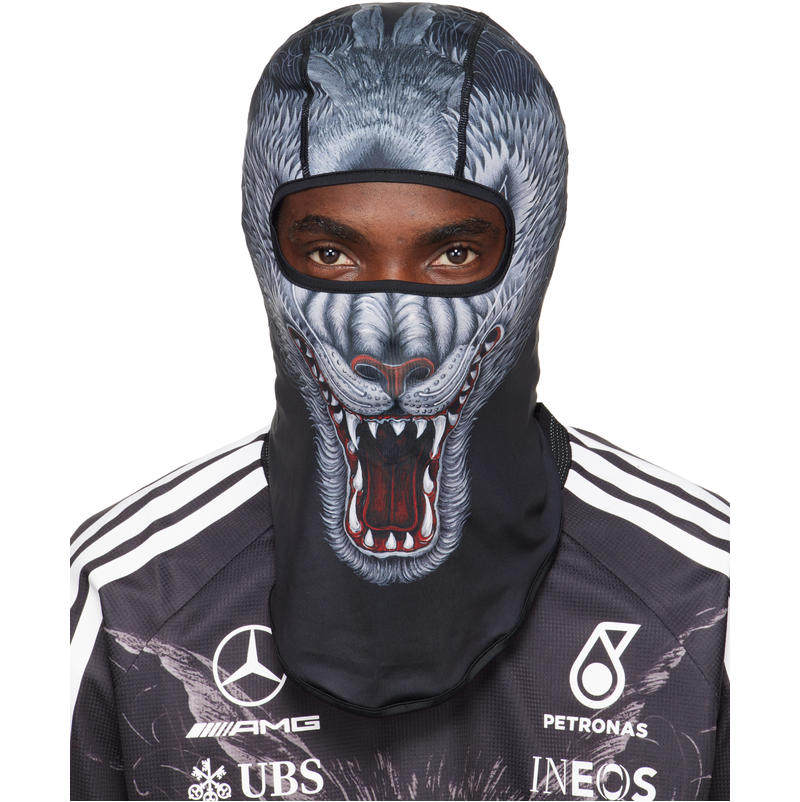 Y-3 男士 毛线帽 黑色 Mercedes-AMG F1 联名 Wolf 巴拉克拉法帽