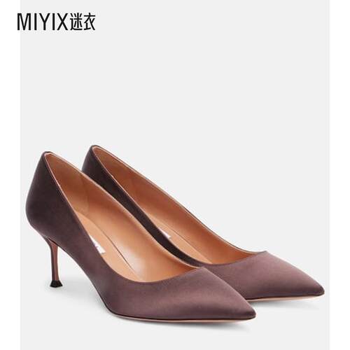 Aquazzura 女款Purist 65 绸缎浅口鞋 迷衣时尚