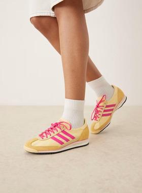 Adidas Originals 女士 运动鞋 SL 72 OG 浅黄色粉色训练鞋