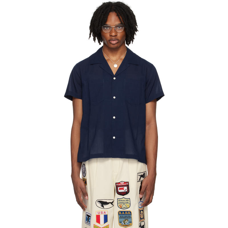 Bode 男士 衬衫 海军蓝 Boxy 衬衫