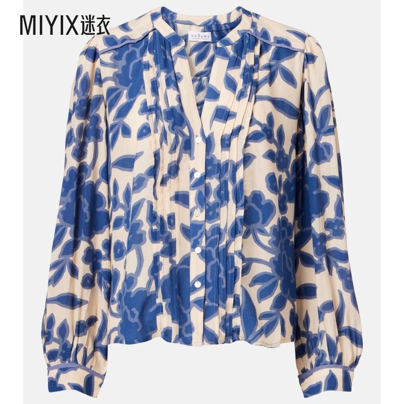 Velvet by Graham & Spencer 女款Elda crêpe 印花衫 迷衣时尚