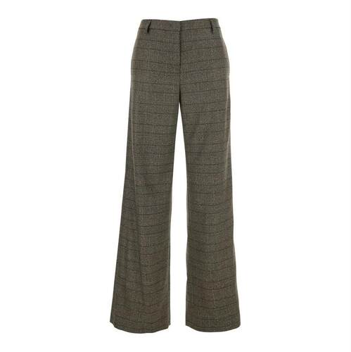 Plain. 女士 FW25 长裤 纯色条纹图案羊毛裤