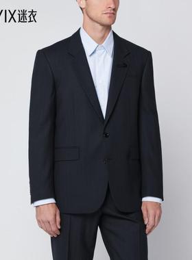 [秋冬新品]Lardini 男款SINGLEBREASTED 蓝色羊毛混纺夹克 迷衣时