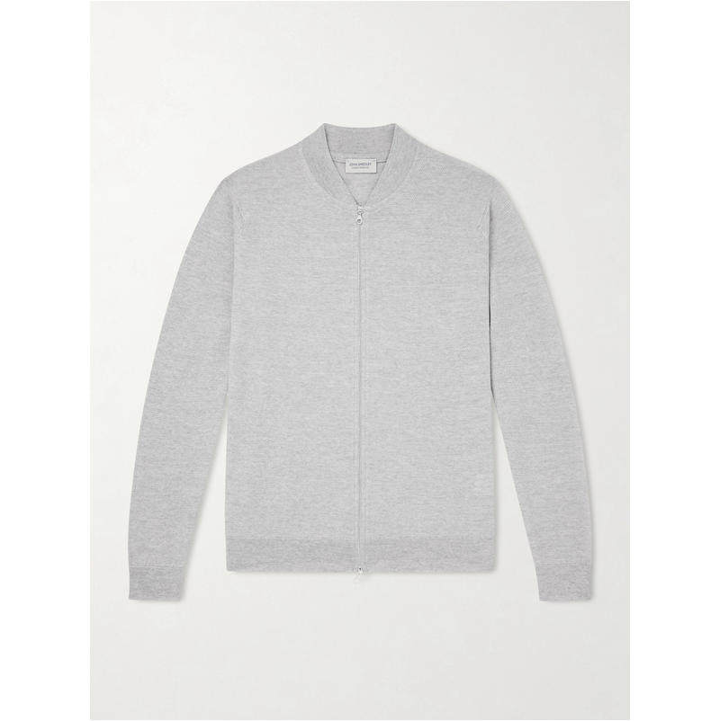 John Smedley 男士 FW26 开衫 16.Singular 美利奴羊毛拉链针织
