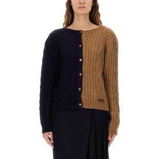 毛衣 FW25 TWO TONE Moschino 羊驼毛混纺针织开衫 女士