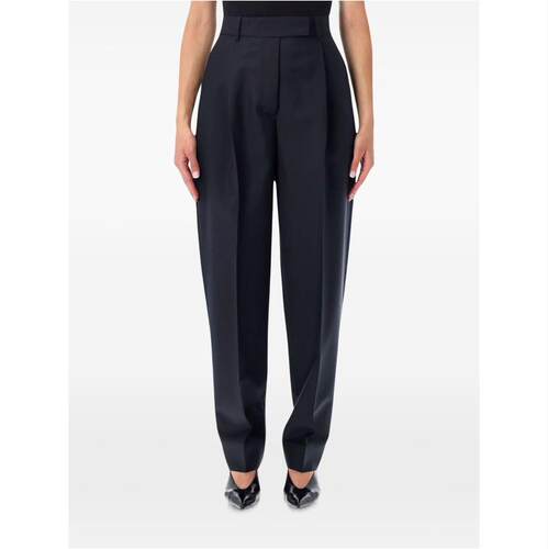 Róhe 女士 FW26 长裤 ROHE 海军蓝棉质裤子