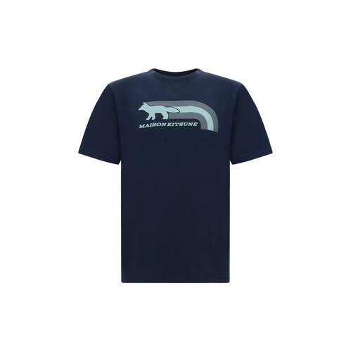 Maison Kitsuné 男士 FW24 T恤 海军蓝 Flash Fox T 恤