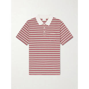 Oscar A.P.C. POLO衫 SS26 Logo刺绣条纹有机棉质凸纹布 男士