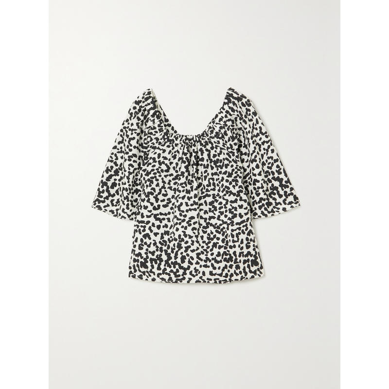 Mother of Pearl 女士 上衣 Etta 缩褶印花天丝莱赛尔女衫