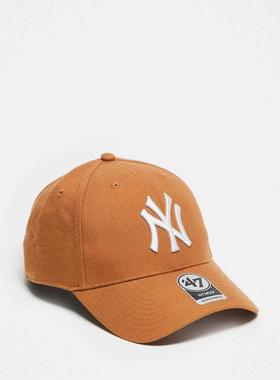 47 Brand 中性（成人） 棒球帽 NY Yankees mvp 帽子(深橙色)