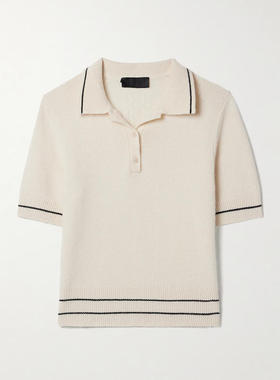 Nili Lotan 女士秋冬新品 毛衣 Carline 条纹羊绒Polo毛衣